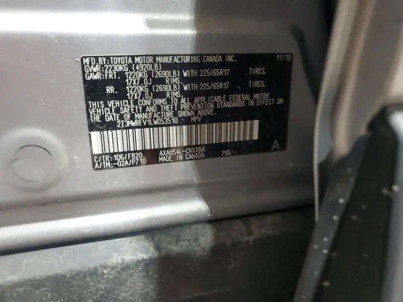 2020 TOYOTA RAV4 LE  