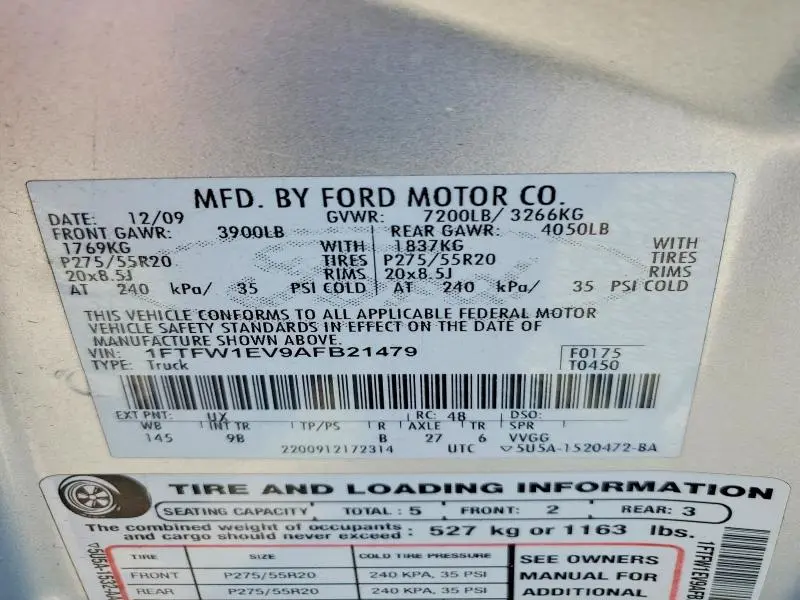 2010 FORD F150 SUPERCREW  