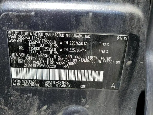 2015 TOYOTA RAV4 XLE