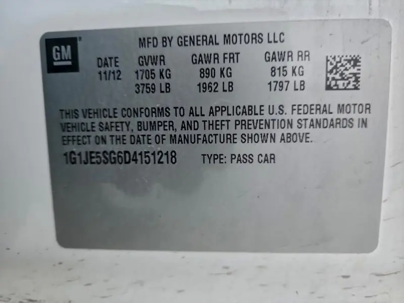 2013 CHEVROLET SONIC LTZ  