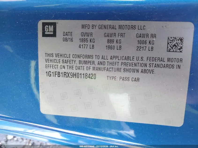 2017 CHEVROLET CAMARO 1LT