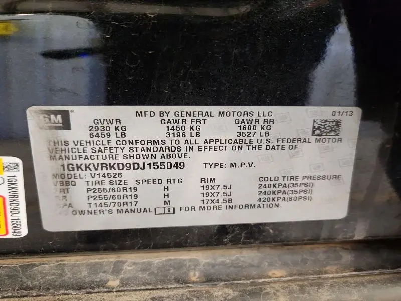 2013 GMC ACADIA SLT-1  