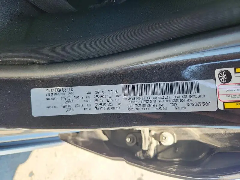 2020 RAM 1500 LARAMIE  