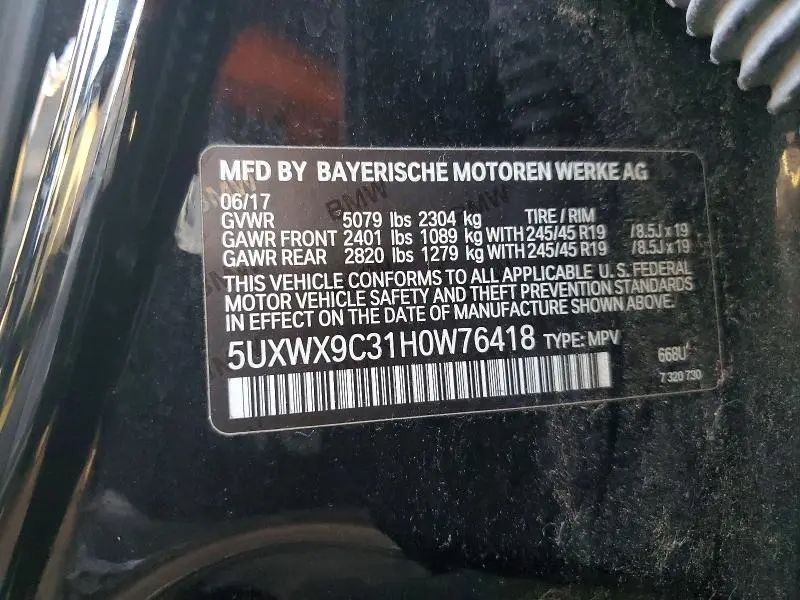 2017 BMW X3 XDRIVE28I  