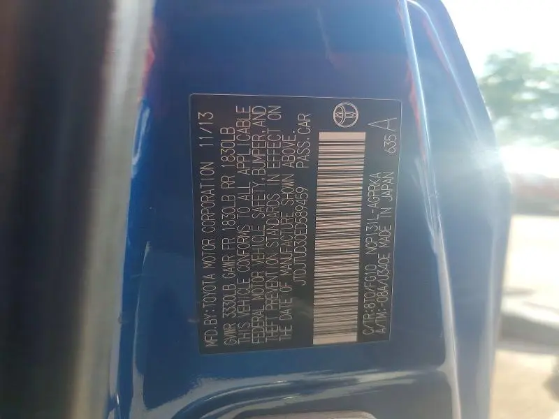 2014 TOYOTA YARIS 3-DOOR LE  