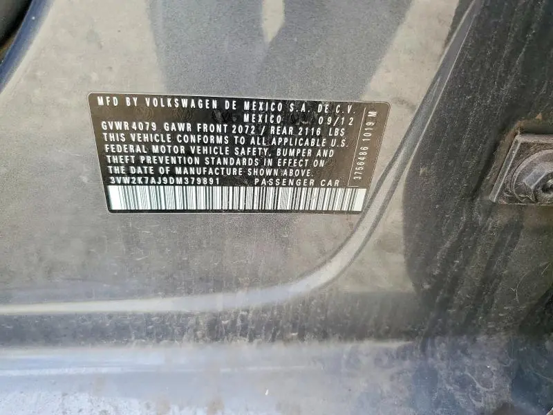 2013 VOLKSWAGEN JETTA BASE  