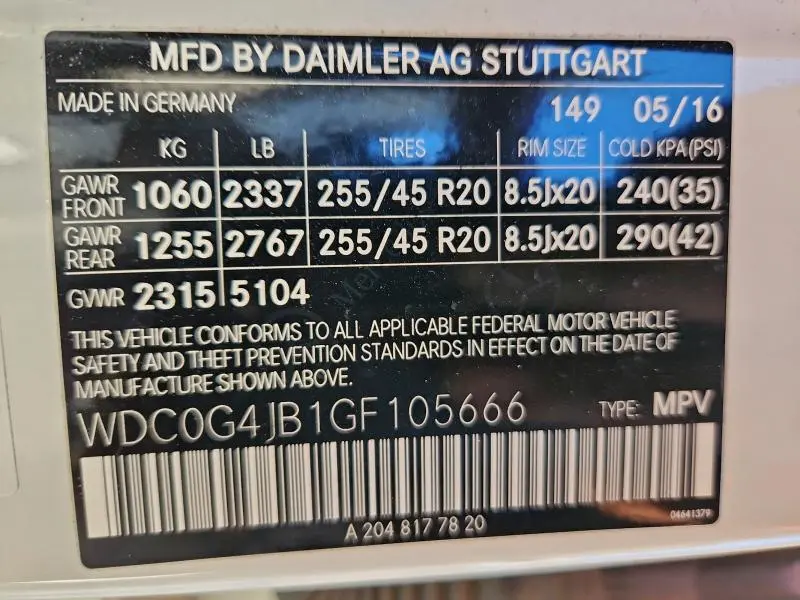 2016 MERCEDES-BENZ GLC 300  