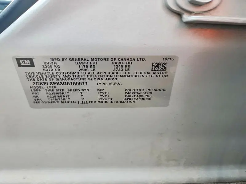 2016 GMC TERRAIN SLE  