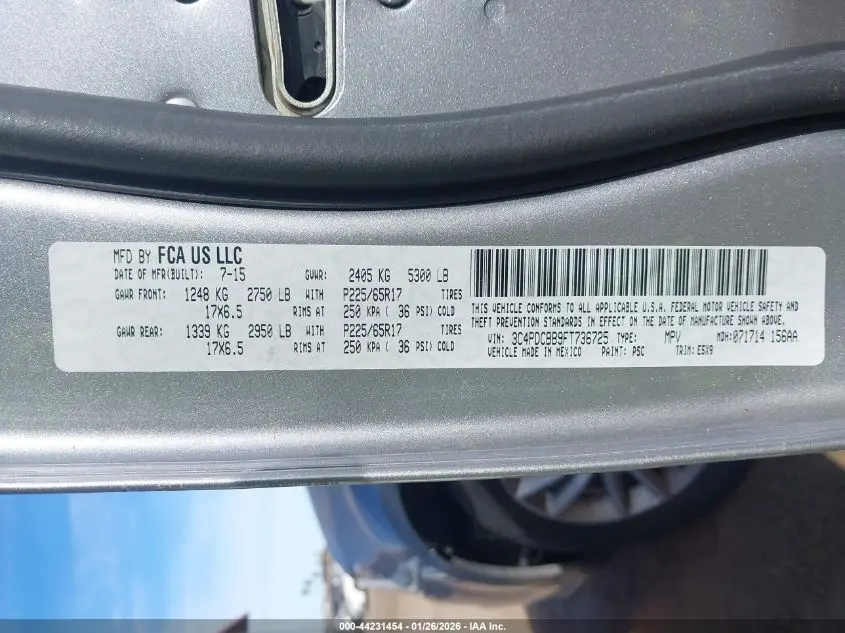 2015 DODGE JOURNEY SXT