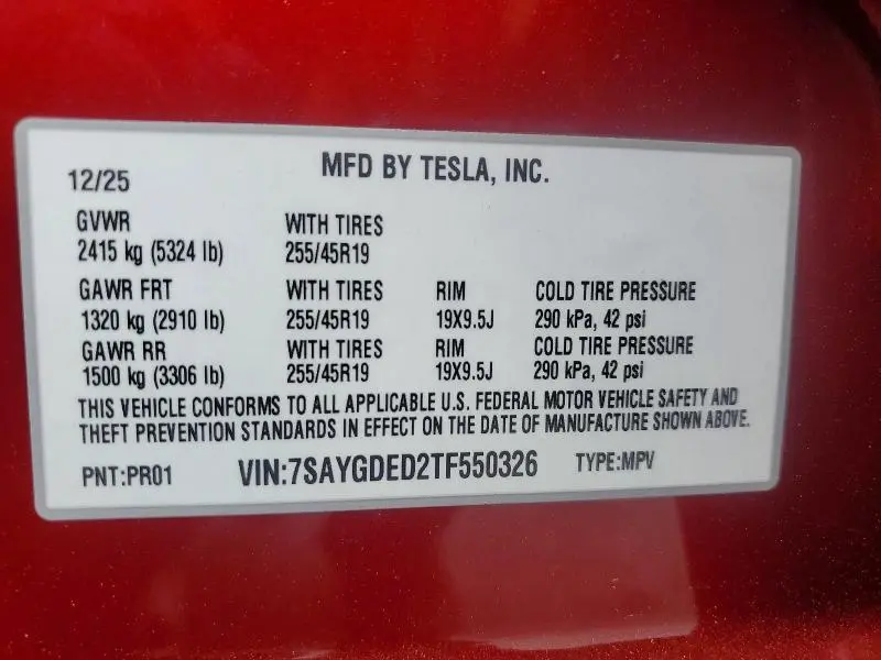 2026 TESLA MODEL Y   
