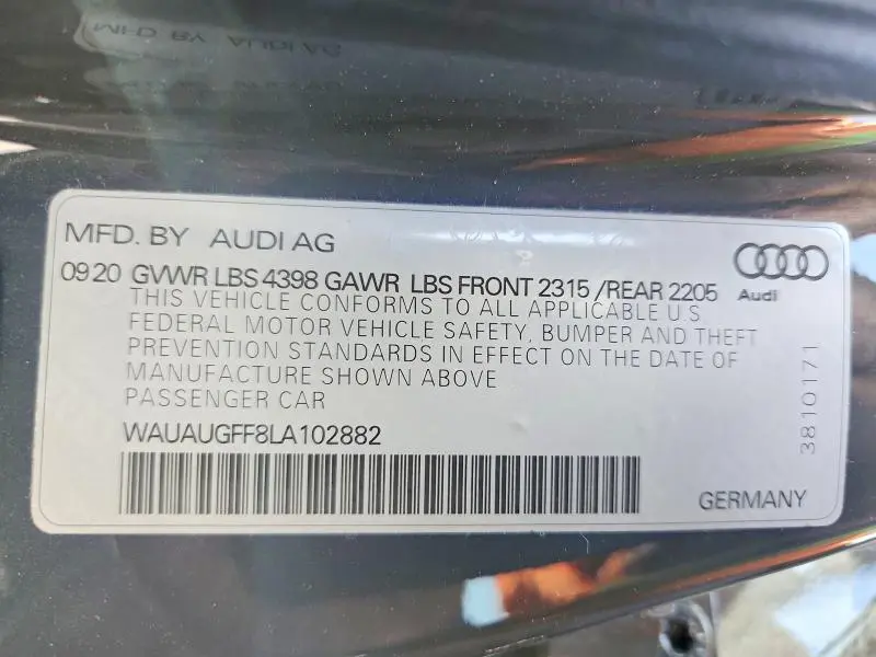 2020 AUDI A3 PREMIUM  
