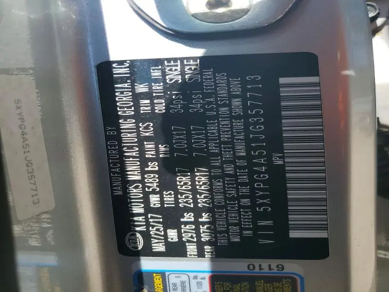 2018 KIA SORENTO LX V6  