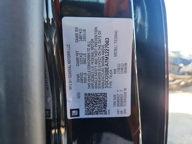 2021 CHEVROLET COLORADO   