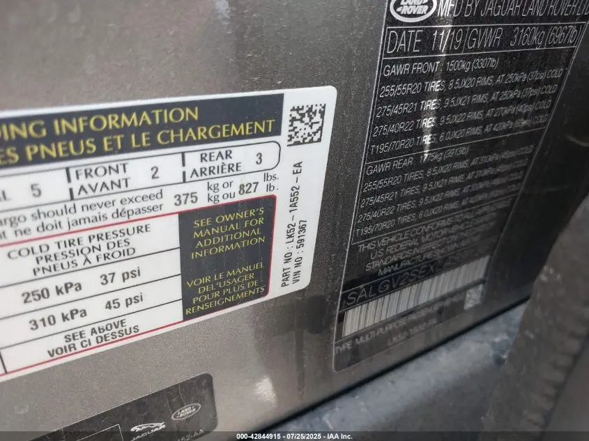 2020 LAND ROVER RANGE ROVER AUTOBIOGRAPHY