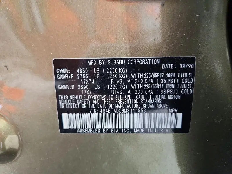 2021 SUBARU OUTBACK PREMIUM  