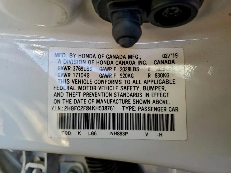 2019 HONDA CIVIC SPORT  