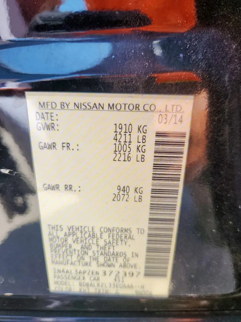 2014 NISSAN ALTIMA 2.5  