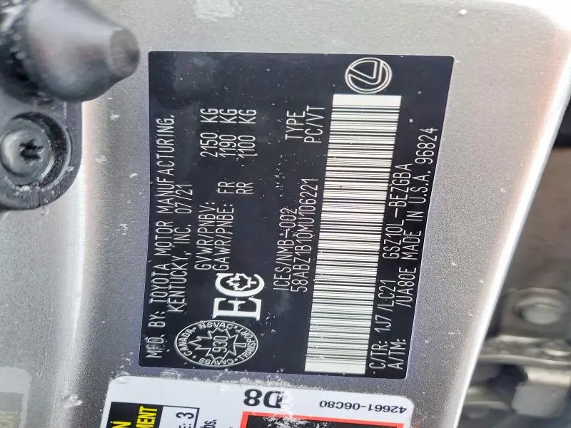 2021 LEXUS ES 350 BASE  