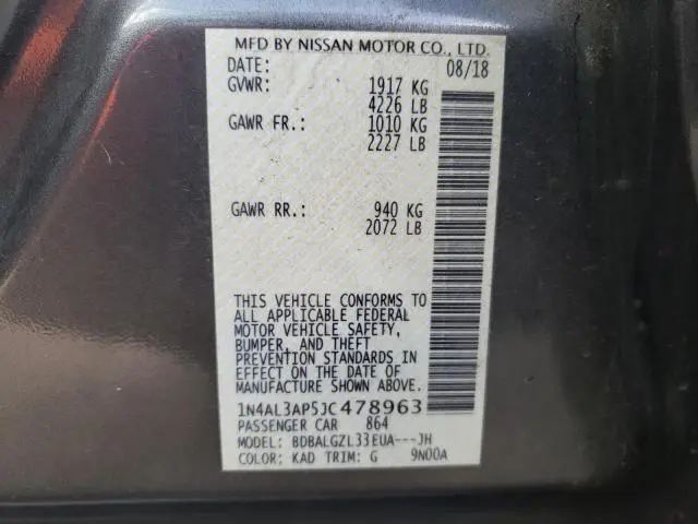 2018 NISSAN ALTIMA 2.5