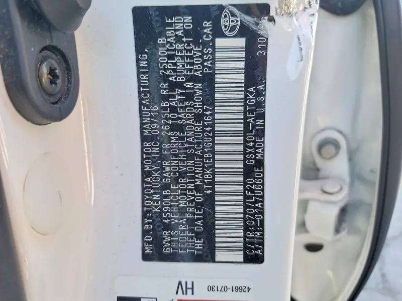 2016 TOYOTA AVALON XLE PREMIUM  