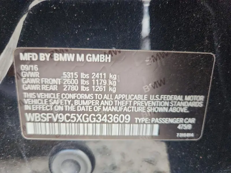 2016 BMW M5   