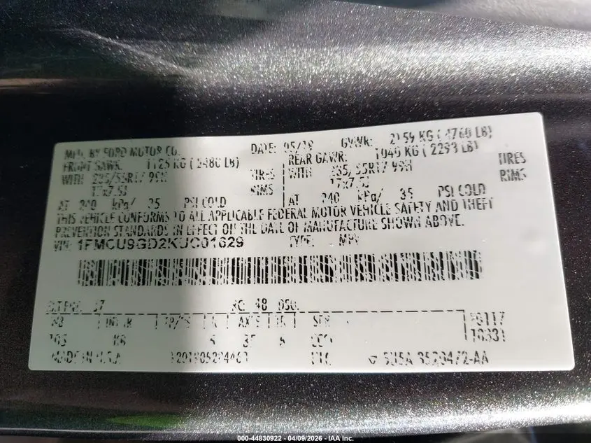 2019 FORD ESCAPE SE