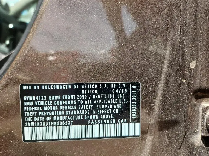 2015 VOLKSWAGEN JETTA BASE  