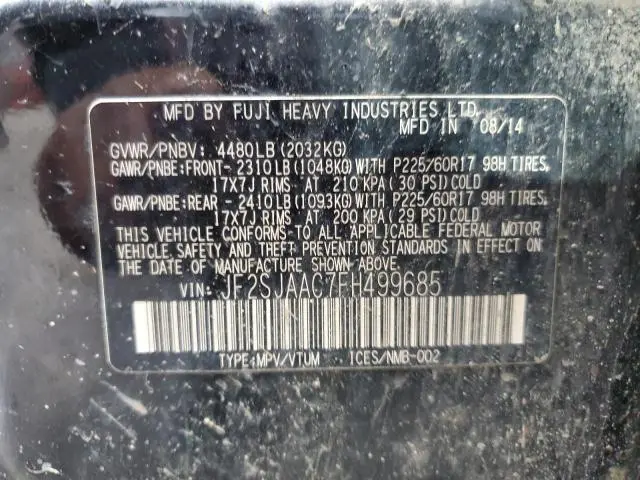 2015 SUBARU FORESTER 2.5I  