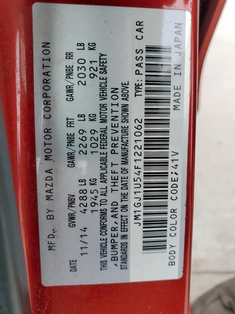 2015 MAZDA 6 SPORT