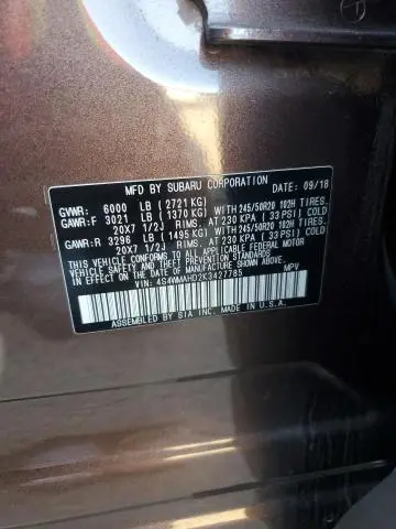 2019 SUBARU ASCENT PREMIUM  