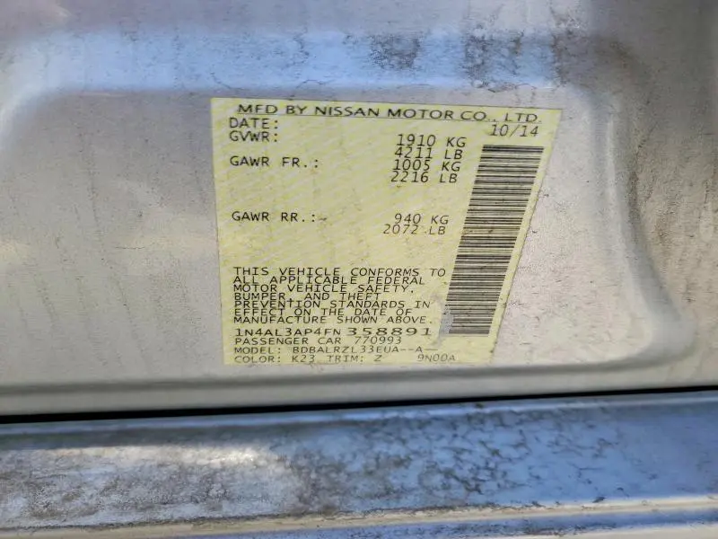 2015 NISSAN ALTIMA 2.5  