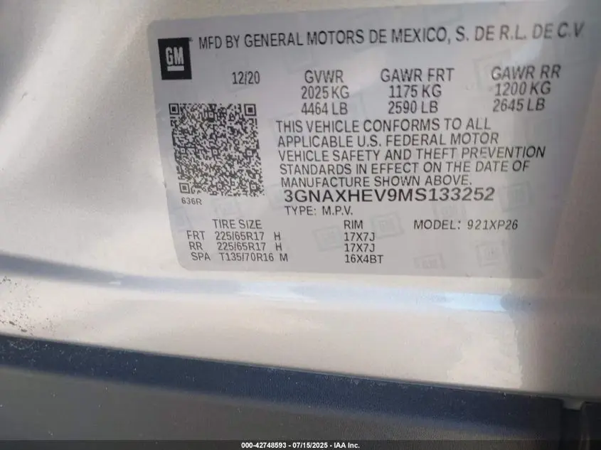 2021 CHEVROLET EQUINOX FWD LS