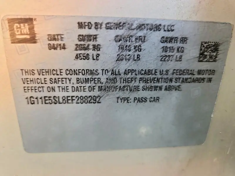 2014 CHEVROLET MALIBU 2LT  