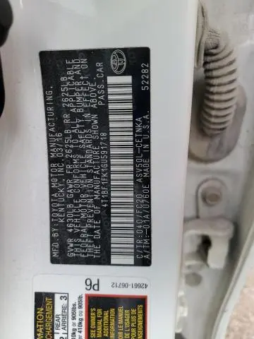 2016 TOYOTA CAMRY LE  