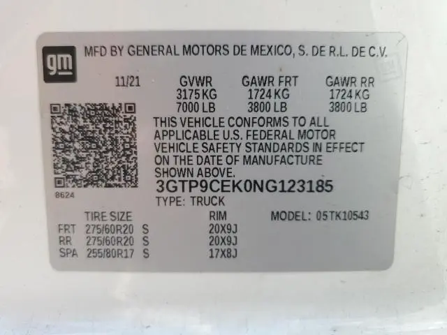 2022 GMC SIERRA LIMITED K1500 ELEVATION  