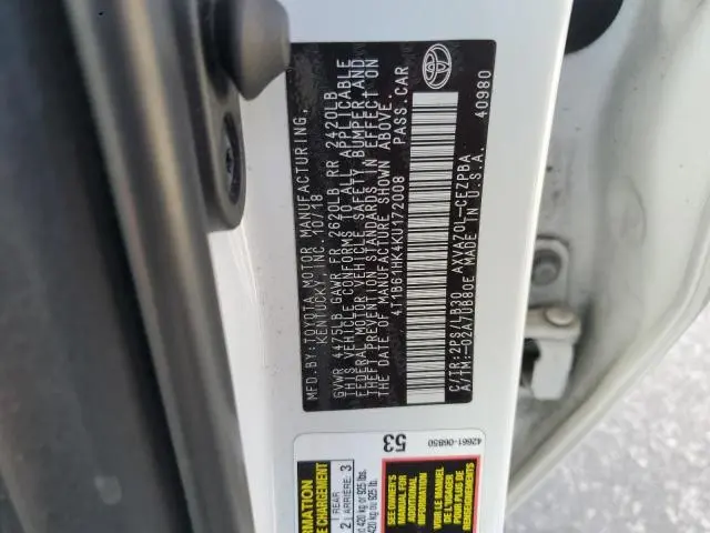 2019 TOYOTA CAMRY XSE  