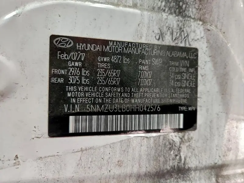 2017 HYUNDAI SANTA FE SPORT   