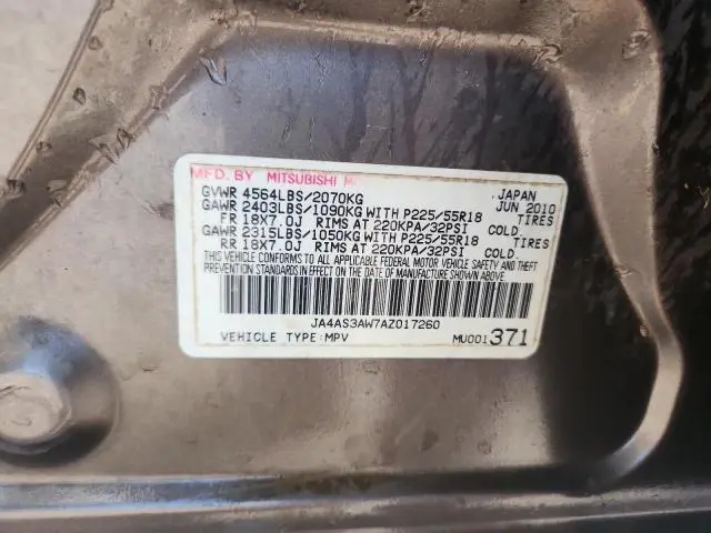 2010 MITSUBISHI OUTLANDER SE  