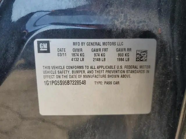 2011 CHEV CRUZE LT   