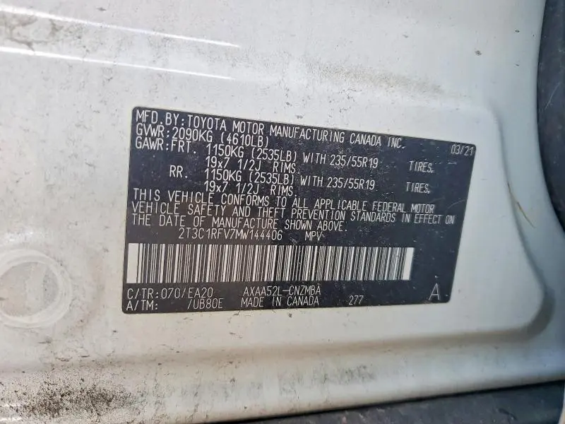 2021 TOYOTA RAV4 XLE PREMIUM  