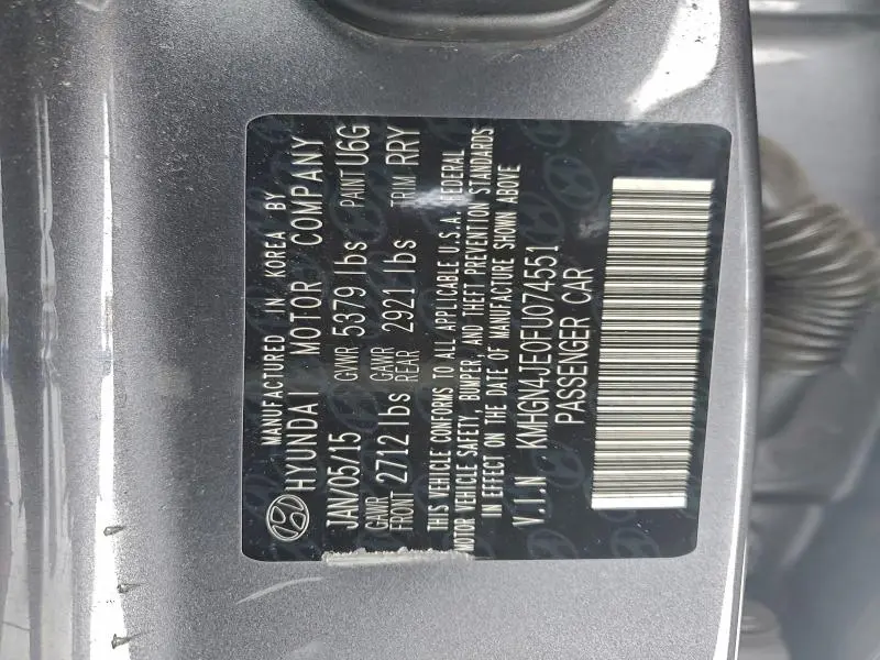 2015 HYUNDAI GENESIS 3.8L  