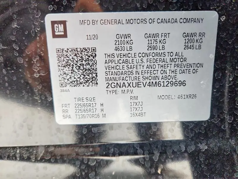 2021 CHEVROLET EQUINOX LT  