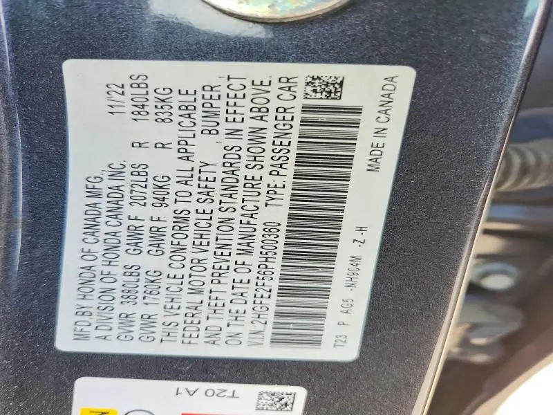 2023 HONDA CIVIC SPORT  