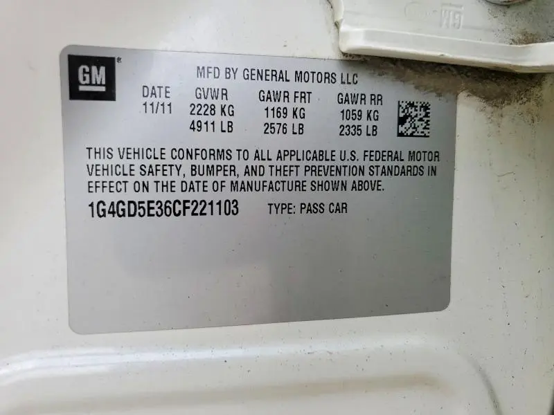 2012 BUICK LACROSSE PREMIUM  