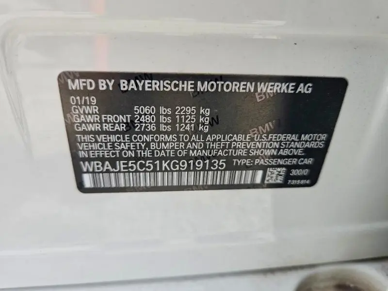 2019 BMW 540 I  