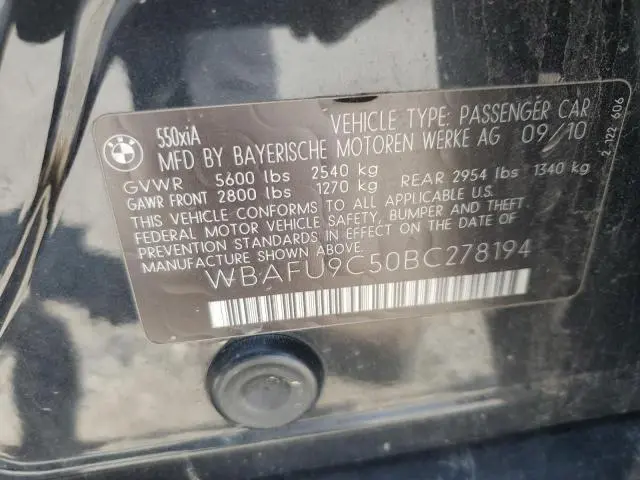 2011 BMW 550 XI  