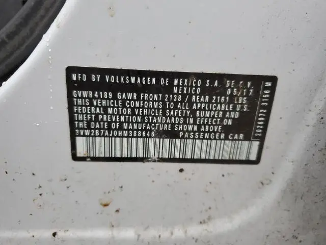 2017 VOLKSWAGEN JETTA S  