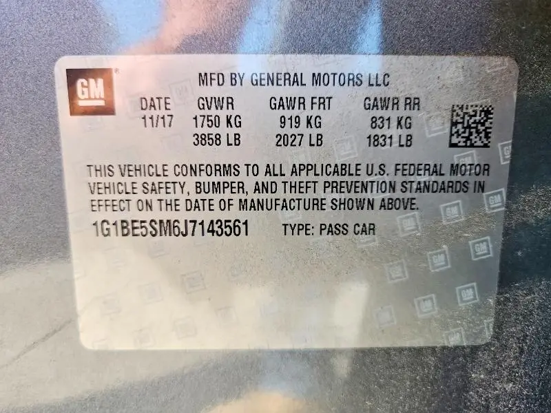 2018 CHEVROLET CRUZE LT  