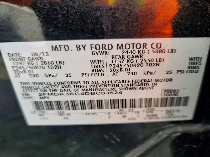 2013 FORD EDGE LIMITED  