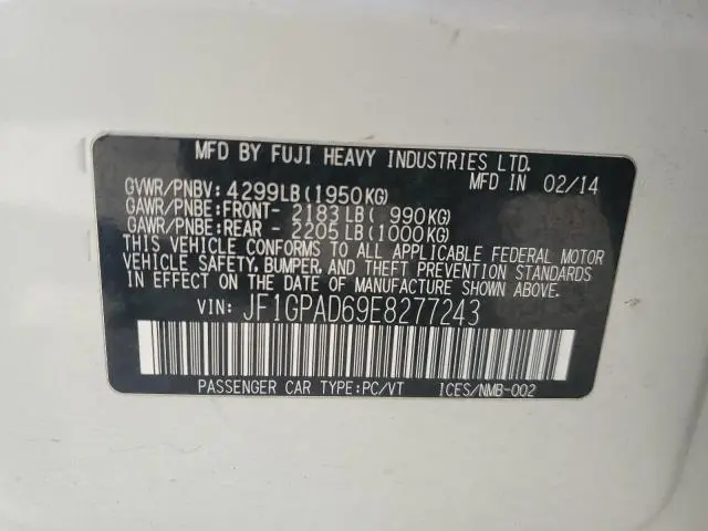 2014 SUBARU IMPREZA PREMIUM  